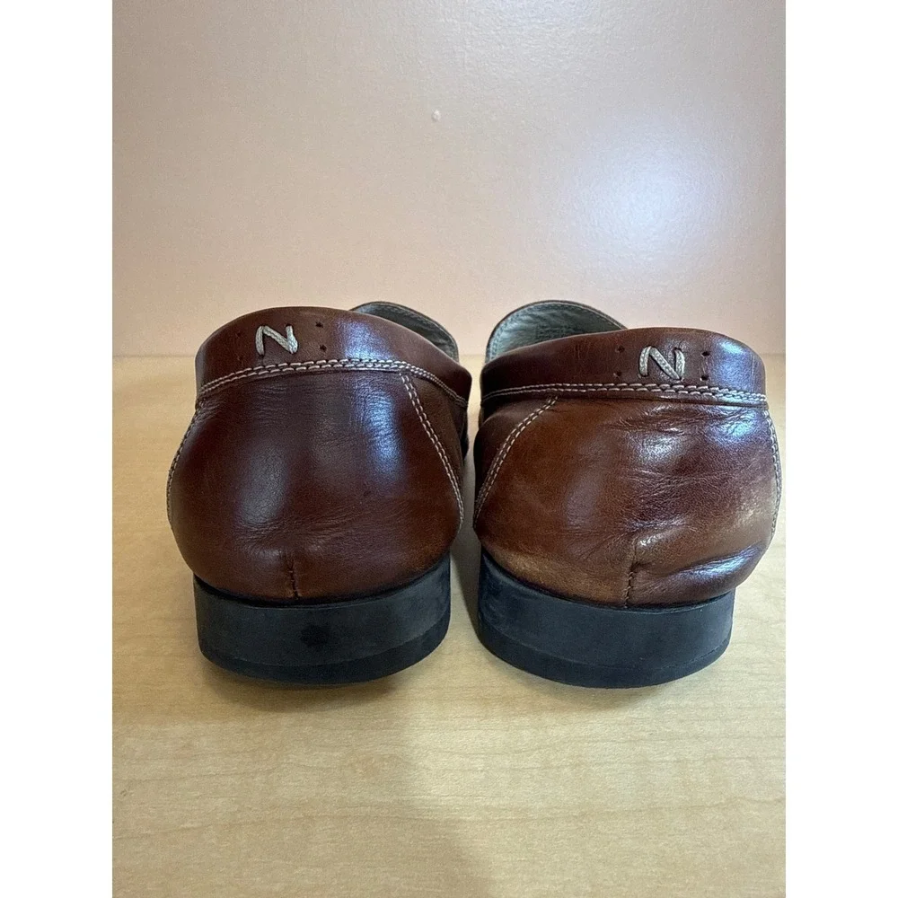 Nunn Bush Mens Brown Leather Slip On Loafers Moc Toe Shoes 84294-200 Size 12M